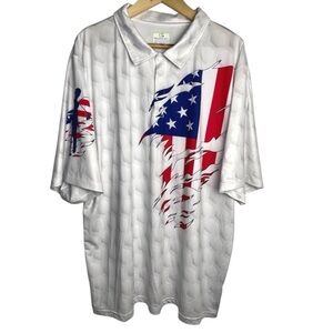 Obnoxious Golf Graphic American Flag Performance Polo Shirt Men’s 3X